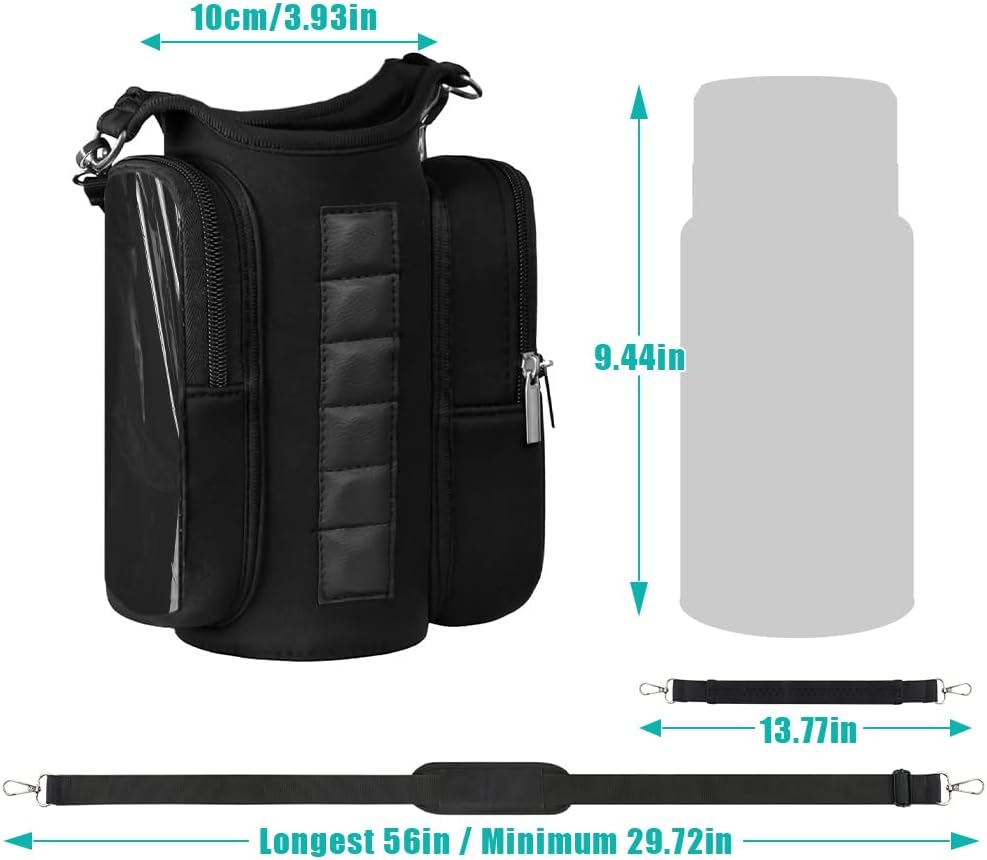 Bolsa magnética para botella de agua, ajustable, para gimnasio, soporte para teléfono con 6 imanes fuertes, bolsillo para pantalla táctil, manos libres, bolsa deportiva para viajes, se adapta a