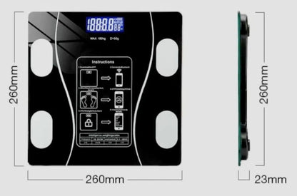 BALANZA DIGITAL CON MEDIDOR PORCENTAJE DE GRASA Y BLUETOOTH